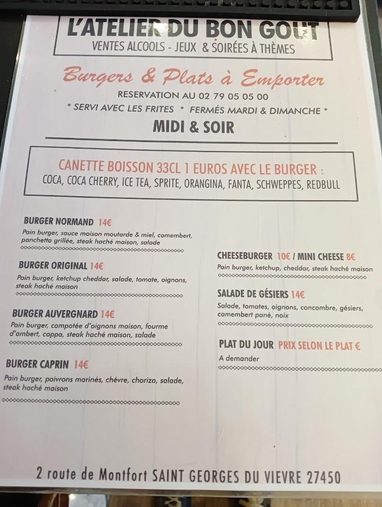 L' Atelier Du Bon Gout & La taverne des vikings - Menu Image 1