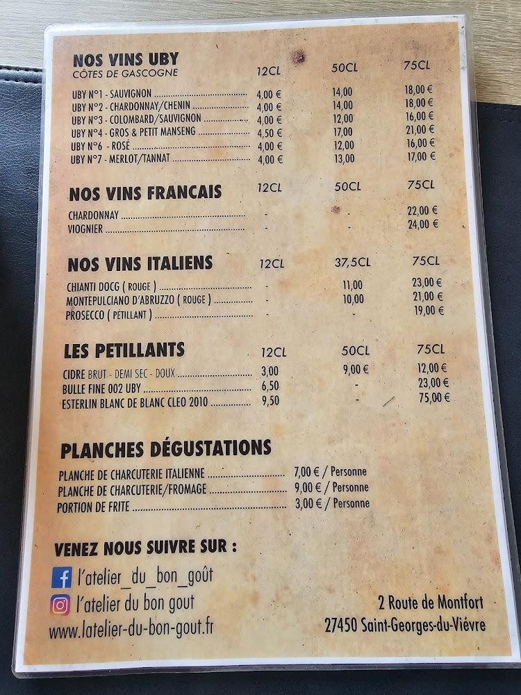 L' Atelier Du Bon Gout & La taverne des vikings - Menu Image 3